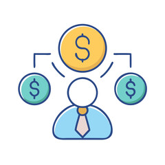 Financial Advisor or Investor Concept with Dollars on Black Background