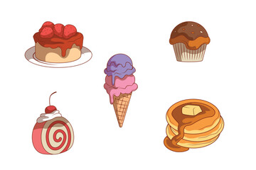 Cute Cartoon Dessert Set Collection