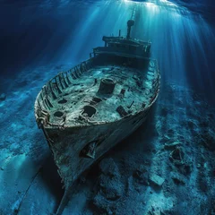 Selbstklebende Fototapeten spectacular ship wreck on the ocean floor --v 6.1 Job ID: 88cb9e25-9fab-4191-b0e8-8897239ae213 © Forrest