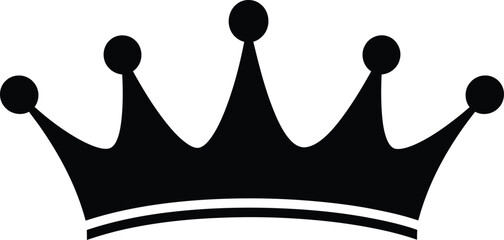 Simple Black and White Crown Vector
