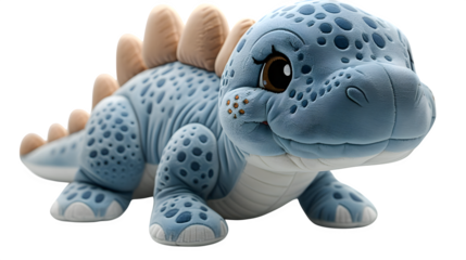 Cute dinosaur character with pastel spikes and smiling face made of soft plush fabric, ultra-realistic texture, sharp focus, white background, isolated object, high detail, studio lighting, no shadows