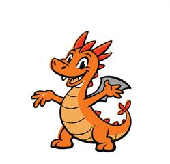 Obraz premium playful baby dragon with small wings and a mischievous smile