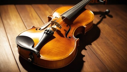 Antique wooden violin musical instrument