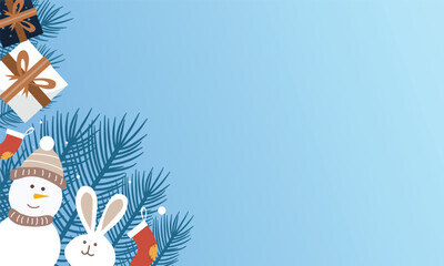  Tropical Pine Leaves with Snowflake Background