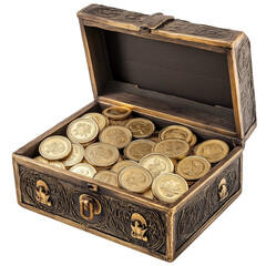 treasure chest with gold coins
