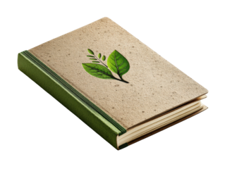 Eco-Friendly Notebook with Leaf Design on Recycled Paper Cover