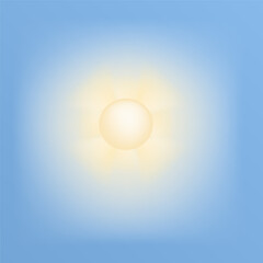 Sun illustration. Sunshine, sunlight in vector design style. Sun light on sky. Weather