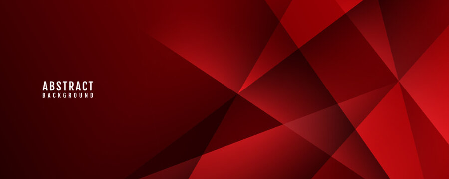 3D red geometric abstract background overlap layer on dark space with polygon effect decoration. Modern graphic design element cutout style concept for web banner, flyer, card, or brochure cover