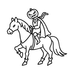 headless horseman icon, headless horseman line art - simple line art of headless horseman, perfect for headless horseman logos and icons