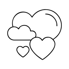 heart and cloud icon, heart and cloud line art - simple line art of heart and cloud, perfect for heart and cloud logos and icons