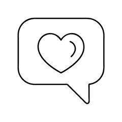heart in a speech bubble icon, heart in a speech bubble line art - simple line art of heart in a speech bubble, perfect for heart in a speech bubble logos and icons