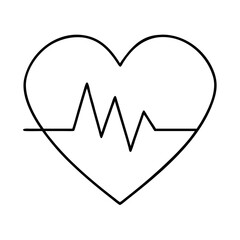 heart with a heartbeat line icon, heart with a heartbeat line line art - simple line art of heart with a heartbeat line, perfect for heart with a heartbeat line logos and icons