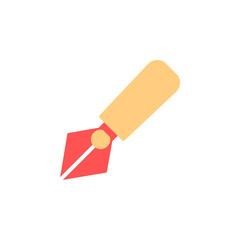 Illustrative Icon of a Fountain Pen with Colorful Ink for Creative Stationery and Writing Enthusiasts