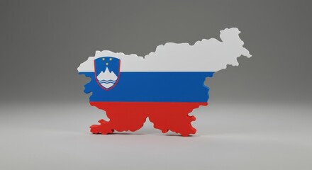 Obraz premium Slovenian Flag Map: A 3D Render of Slovenia's National Symbol