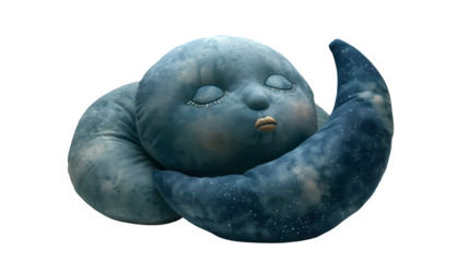 Moon plush with sleepy face and soft sparkle fabric made of soft plush fabric, ultra-realistic texture, sharp focus, white background, isolated object, high detail, studio lighting, no shadows