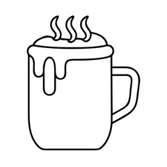 hot chocolate mug icon, hot chocolate mug line art - simple line art of hot chocolate mug, perfect for hot chocolate mug logos and icons