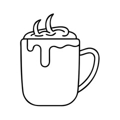 hot chocolate mug icon, hot chocolate mug line art - simple line art of hot chocolate mug, perfect for hot chocolate mug logos and icons
