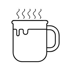 hot chocolate mug icon, hot chocolate mug line art - simple line art of hot chocolate mug, perfect for hot chocolate mug logos and icons