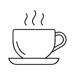 hot cup of tea or coffee icon, hot cup of tea or coffee line art - simple line art of hot cup of tea or coffee, perfect for hot cup of tea or coffee logos and icons