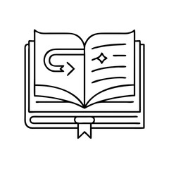 illustrated book icon, illustrated book line art - simple line art of illustrated book, perfect for illustrated book logos and icons
