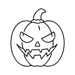 jack o lantern icon, jack o lantern line art - simple line art of jack o lantern, perfect for jack o lantern logos and icons