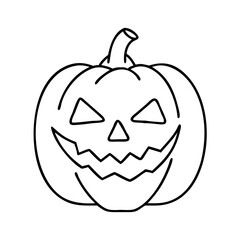 jack o lantern icon, jack o lantern line art - simple line art of jack o lantern, perfect for jack o lantern logos and icons