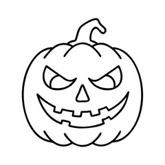 jack o lantern icon, jack o lantern line art - simple line art of jack o lantern, perfect for jack o lantern logos and icons