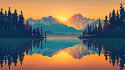 Minimalist Landscape with Geometric Shapes and Calming Colors ,Minimalist Landscape with Geometric Shapes and Calming Colors
