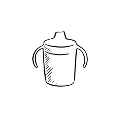 A line drawn sippy cup for kids and toddlers