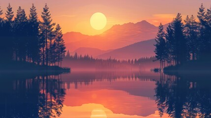 Minimalist Landscape with Geometric Shapes and Calming Colors ,Minimalist Landscape with Geometric Shapes and Calming Colors

