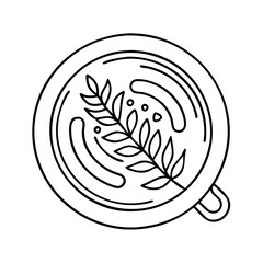 latte art icon, latte art line art - simple line art of latte art, perfect for latte art logos and icons