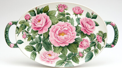 Serving Delight Vintage Dish Presentation Home Kitchen High-Fidelity Cake Plate Cozy Setting Detailed Twin Side Grips