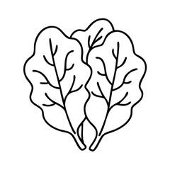 leafy greens icon, leafy greens line art - simple line art of leafy greens, perfect for leafy greens logos and icons