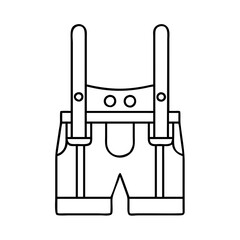 lederhosen icon, lederhosen line art - simple line art of lederhosen, perfect for lederhosen logos and icons