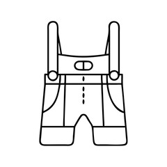 lederhosen icon, lederhosen line art - simple line art of lederhosen, perfect for lederhosen logos and icons