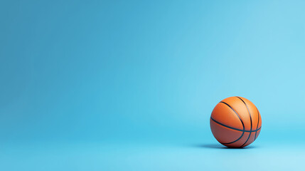 Isolated Basketball on a Light Blue Background