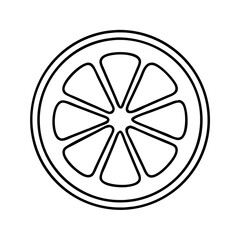 Obraz premium lemon slice icon, lemon slice line art - simple line art of lemon slice, perfect for lemon slice logos and icons