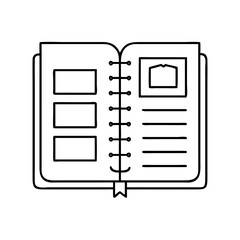 lesson plan book icon, lesson plan book line art - simple line art of lesson plan book, perfect for lesson plan book logos and icons