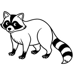 Raccoon Outline Digital Sketch