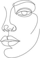 Minimalist Single-Line Woman's Face Profile