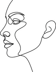 Minimalist Single-Line Woman's Face Profile