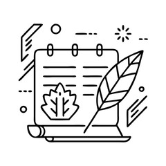 literary festival icon, literary festival line art - simple line art of literary festival, perfect for literary festival logos and icons