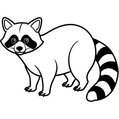 Raccoon Outline Digital Sketch