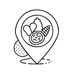 local cuisine icon, local cuisine line art - simple line art of local cuisine, perfect for local cuisine logos and icons
