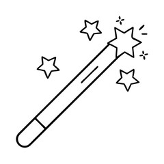 magic wand icon, magic wand line art - simple line art of magic wand, perfect for magic wand logos and icons