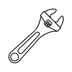 mechanic s wrench icon, mechanic s wrench line art - simple line art of mechanic s wrench, perfect for mechanic s wrench logos and icons
