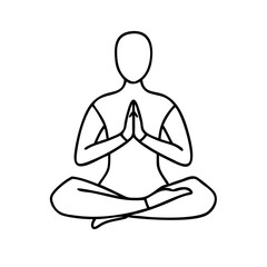 meditation pose icon, meditation pose line art - simple line art of meditation pose, perfect for meditation pose logos and icons