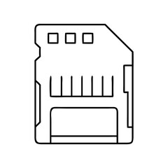 memory card icon, memory card line art - simple line art of memory card, perfect for memory card logos and icons