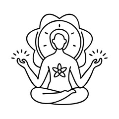 mindfulness symbol icon, mindfulness symbol line art - simple line art of mindfulness symbol, perfect for mindfulness symbol logos and icons