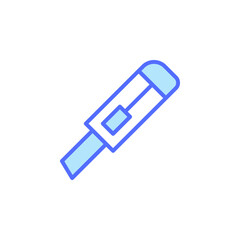 Precision Cutting Tool Icon in Blue Color for Stationery and Office Use with Minimalist Design Elements and Flat Appearance Ideal for Graphic Illustrations